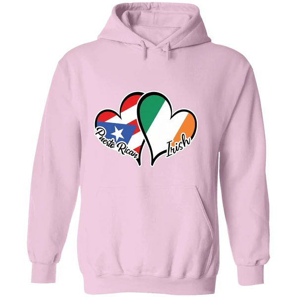 Heart Puerto Rico Ireland Flag Half Puerto Rican Half Irish Hoodie - Image 5