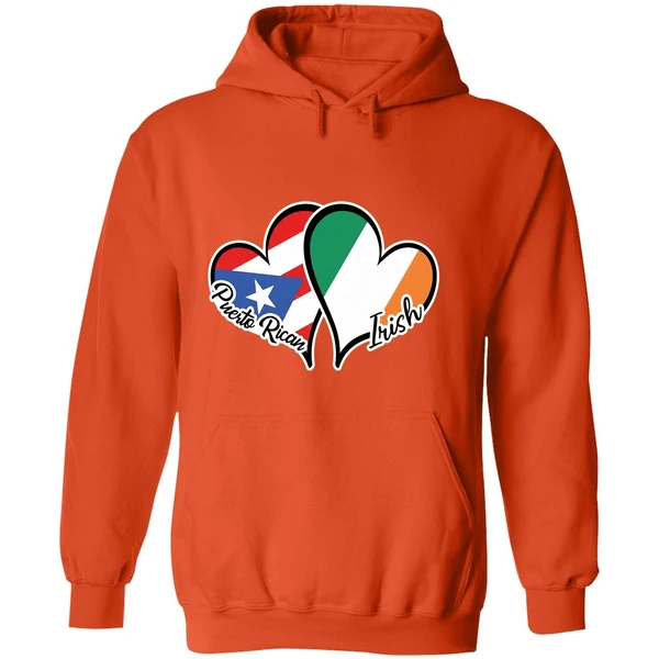 Heart Puerto Rico Ireland Flag Half Puerto Rican Half Irish Hoodie - Image 6