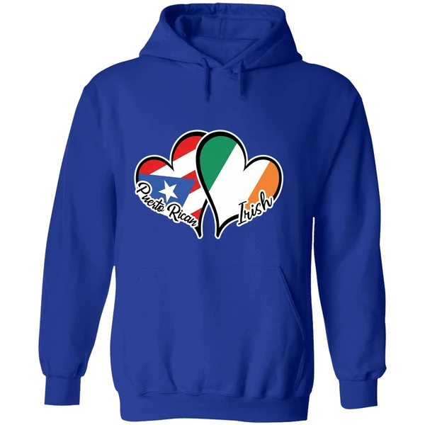 Heart Puerto Rico Ireland Flag Half Puerto Rican Half Irish Hoodie - Image 7