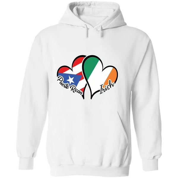 Heart Puerto Rico Ireland Flag Half Puerto Rican Half Irish Hoodie - Image 8