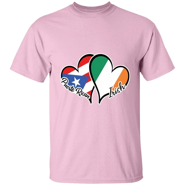 Heart Puerto Rico Ireland Flag Half Puerto Rican Half Irish Shirt - Image 3