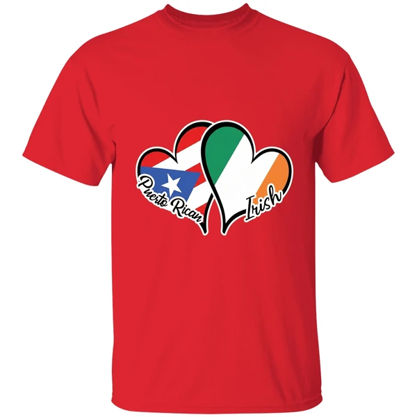 Heart Puerto Rico Ireland Flag Half Puerto Rican Half Irish Shirt - Image 7