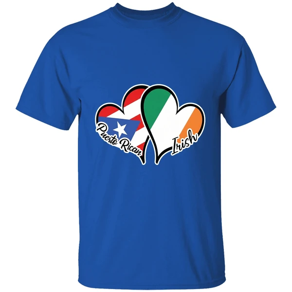 Heart Puerto Rico Ireland Flag Half Puerto Rican Half Irish Shirt - Image 8