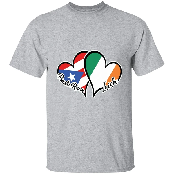 Heart Puerto Rico Ireland Flag Half Puerto Rican Half Irish Shirt - Image 9