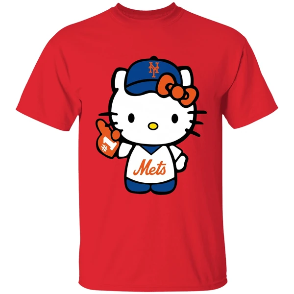 hello kitty new york mets baseball shirt red