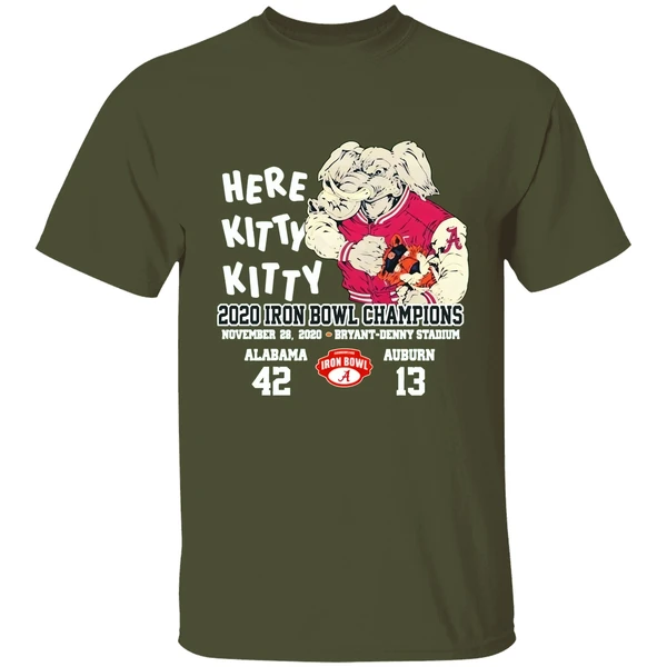 Here Kitty Kitty 2020 Iron Bowl Champions Alabama Auburn Shirt - Image 3