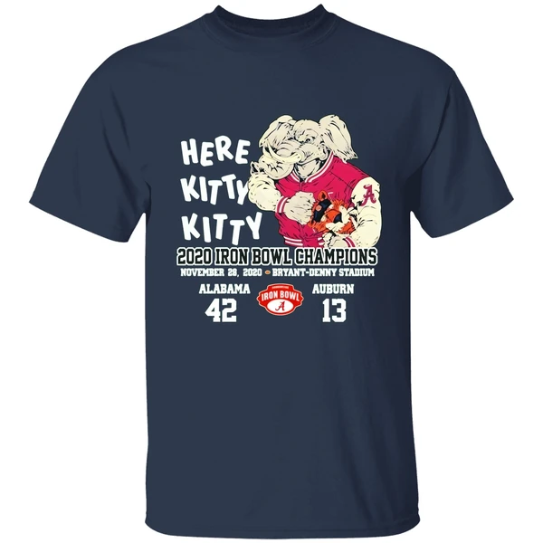 Here Kitty Kitty 2020 Iron Bowl Champions Alabama Auburn Shirt - Image 4