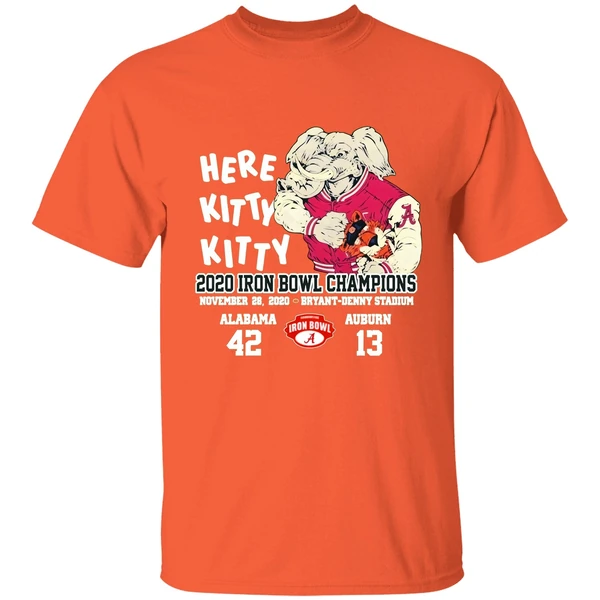 Here Kitty Kitty 2020 Iron Bowl Champions Alabama Auburn Shirt - Image 5