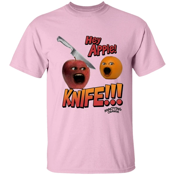 Hey Apple Knife Annoying Orange Shirt - Image 2