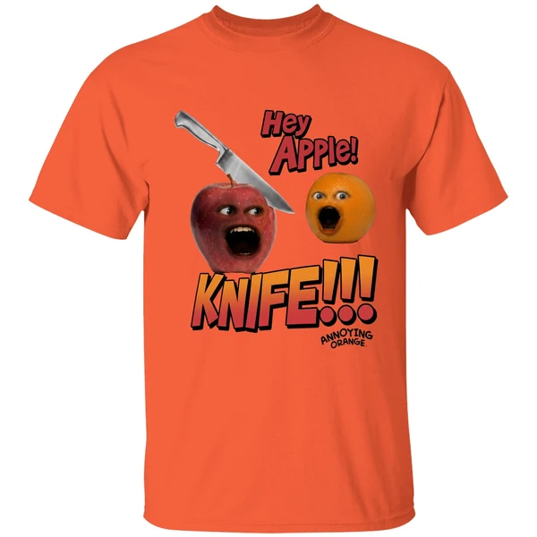Hey Apple Knife Annoying Orange Shirt - Image 3