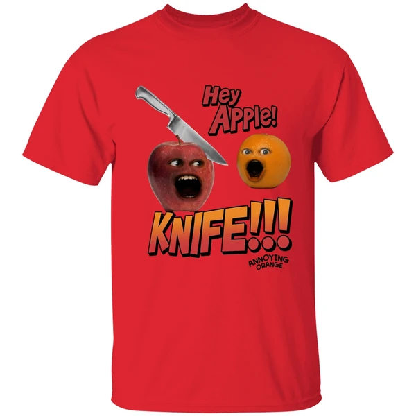 hey apple knife annoying orange shirt red