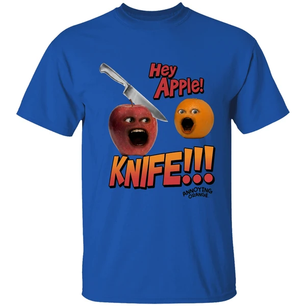 Hey Apple Knife Annoying Orange Shirt - Image 5