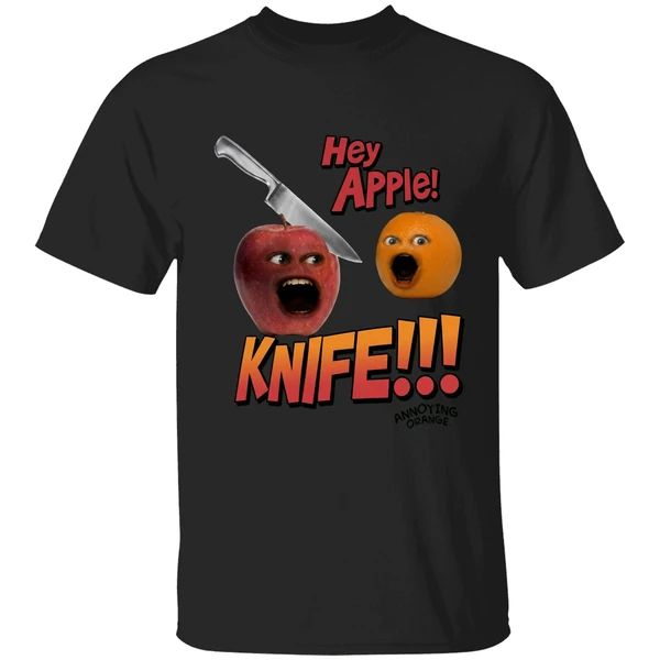 Hey Apple Knife Annoying Orange Shirt - Image 7