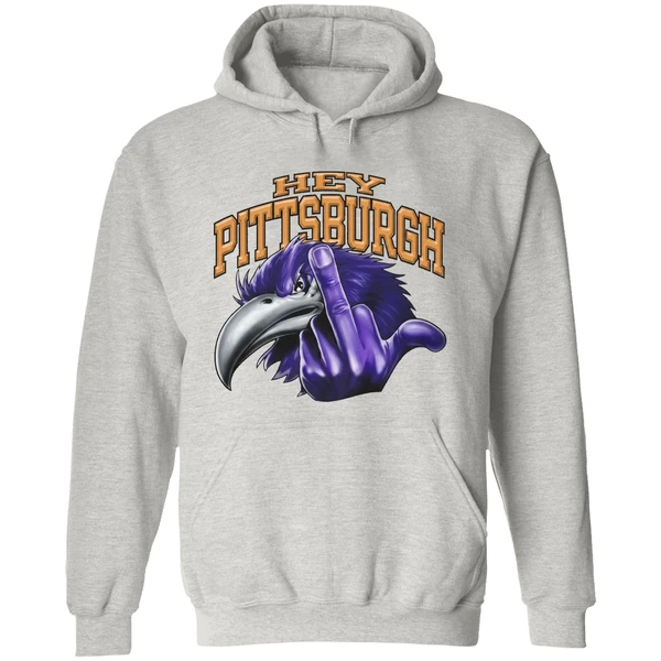 Hey Pittsburgh Baltimore Ravens Middle Finger Hoodie - Image 9