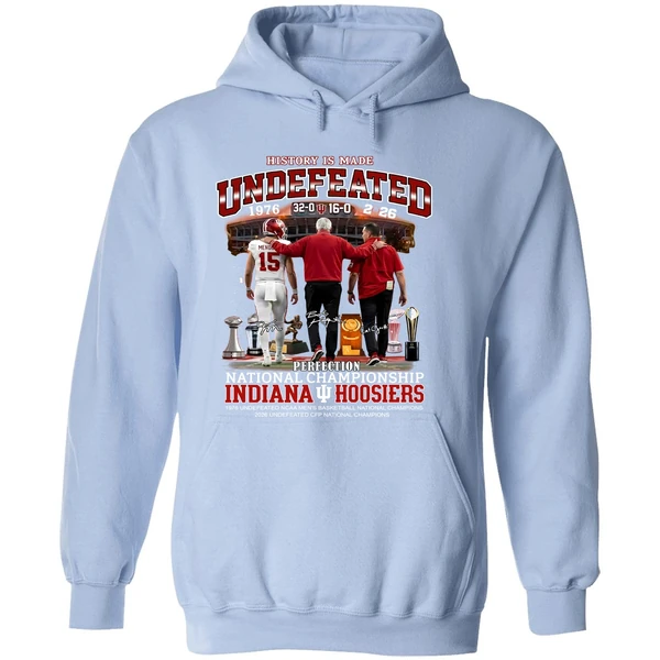 History Is Made Undefeated 32 0 And 16 0 Perfection National Champions Indiana Hoosiers Hoodie - Image 4