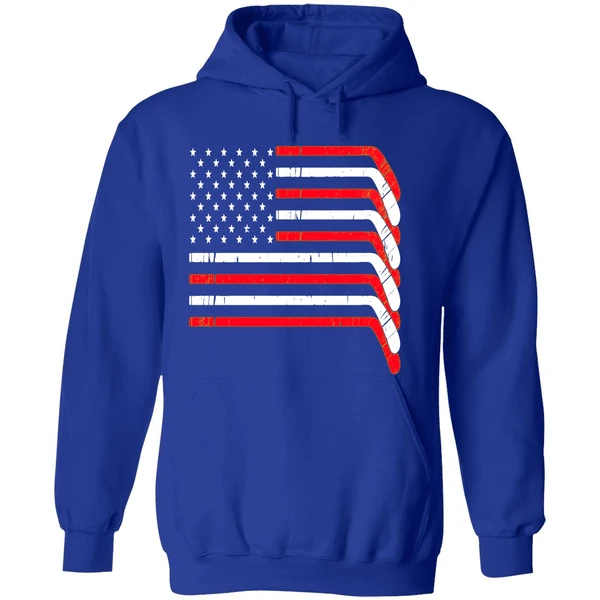 Hockey Stick Usa American Flag 2026 Hoodie - Image 7