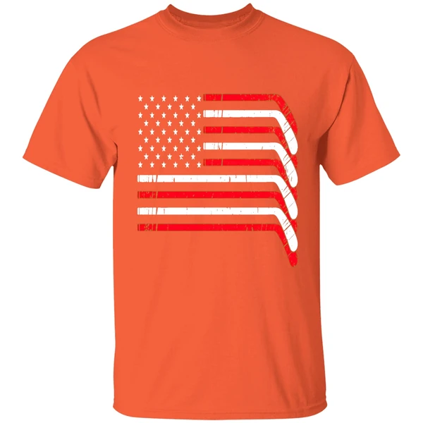 hockey stick usa american flag 2026 shirt orange