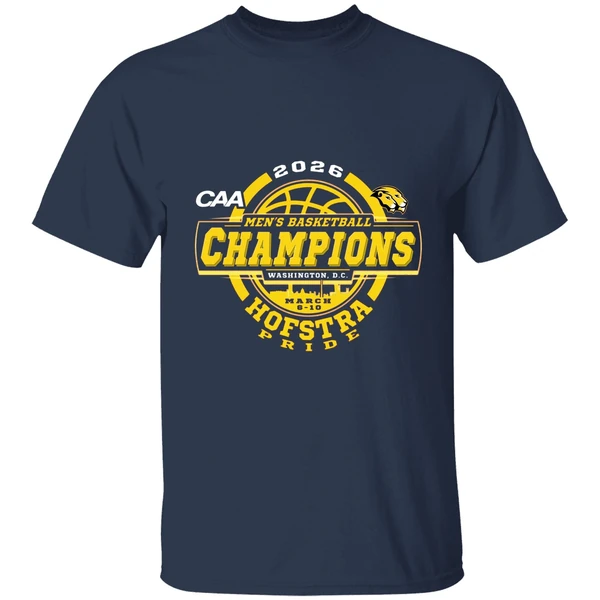 hofstra university pride 2026 caa mens basketball tournament champions shirt navy