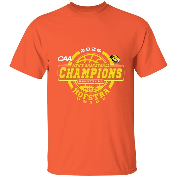 hofstra university pride 2026 caa mens basketball tournament champions shirt orange