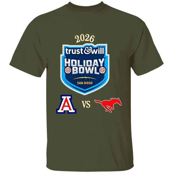 holiday bowl 2026 arizona vs smu shirt militarygreen