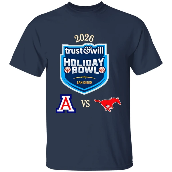 holiday bowl 2026 arizona vs smu shirt navy
