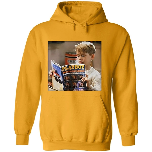 Home Alone Kid Reading Playboy Meme Hoodie