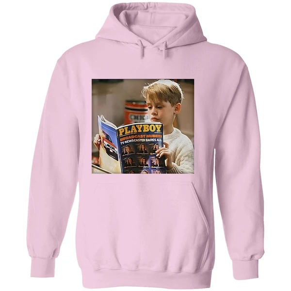 Home Alone Kid Reading Playboy Meme Hoodie - Image 5