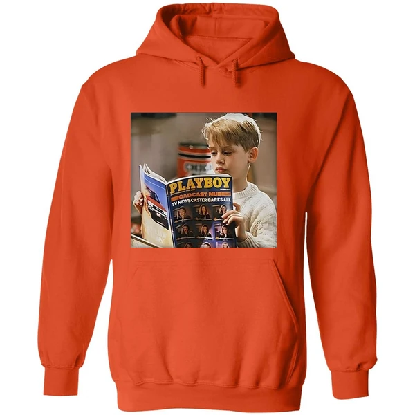Home Alone Kid Reading Playboy Meme Hoodie - Image 6
