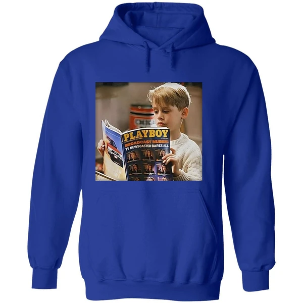 Home Alone Kid Reading Playboy Meme Hoodie - Image 7