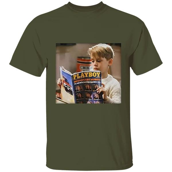 Home Alone Kid Reading Playboy Meme Shirt - Image 3