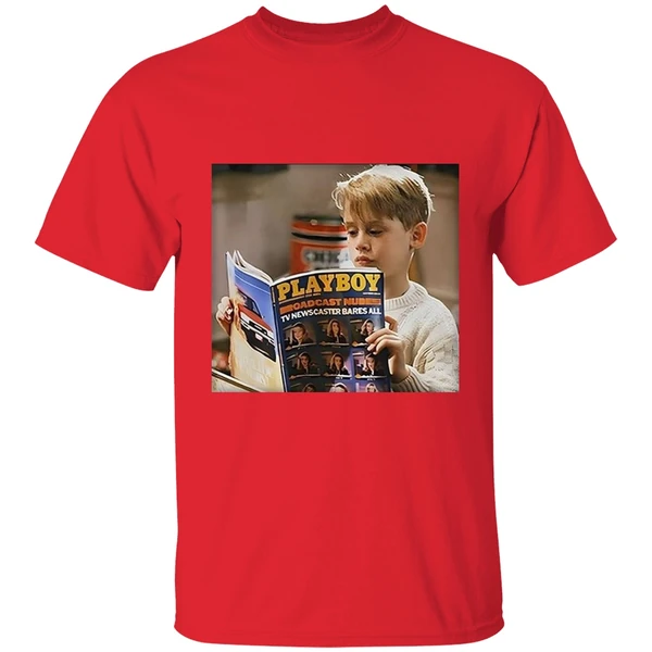 Home Alone Kid Reading Playboy Meme Shirt - Image 6