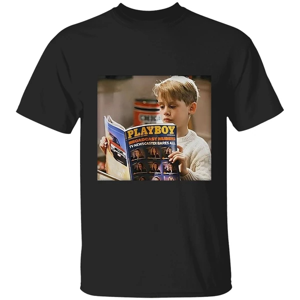 Home Alone Kid Reading Playboy Meme Shirt - Image 8