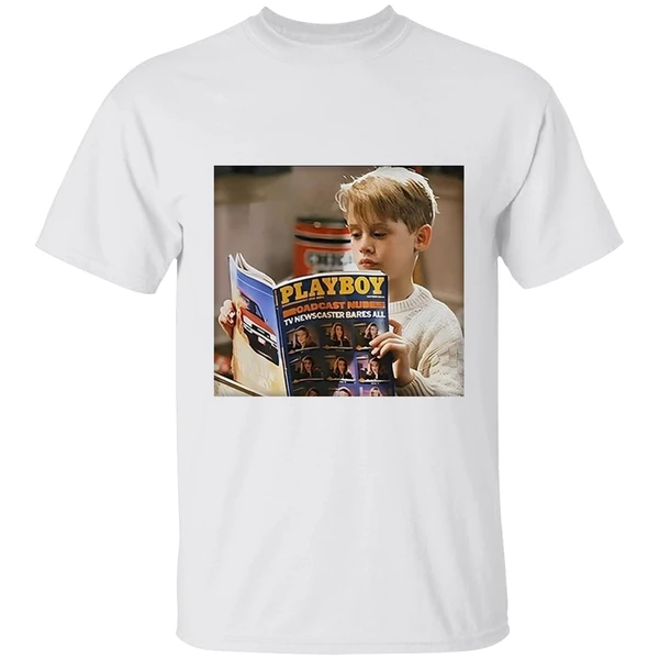 Home Alone Kid Reading Playboy Meme Shirt - Image 9