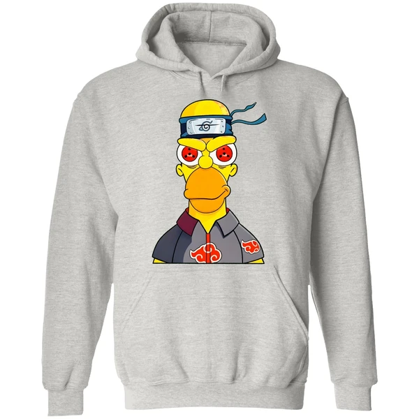 Homer Uchiha Simpson Cartoon Hoodie - Image 9