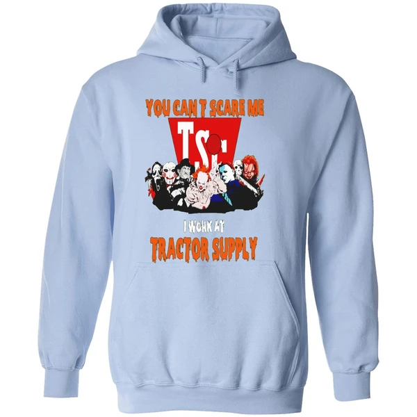 Horror Movies You Cant Scare Me I Work At Tractor Supply Hoodie - Image 4