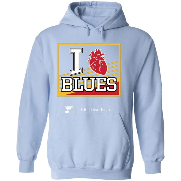 Hot 2025 Bjc Healthcare I Heart Blues Hoodie - Image 4