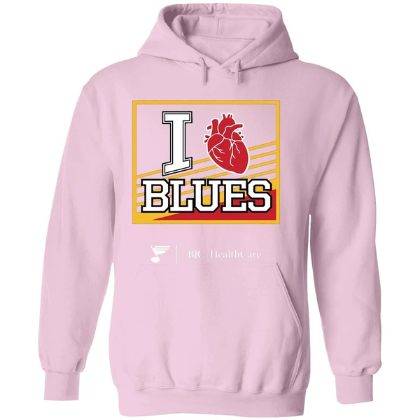 Hot 2025 Bjc Healthcare I Heart Blues Hoodie - Image 5