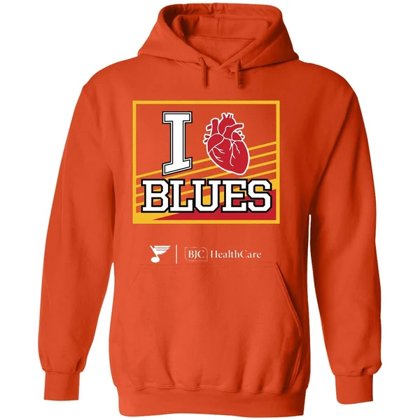 Hot 2025 Bjc Healthcare I Heart Blues Hoodie - Image 6