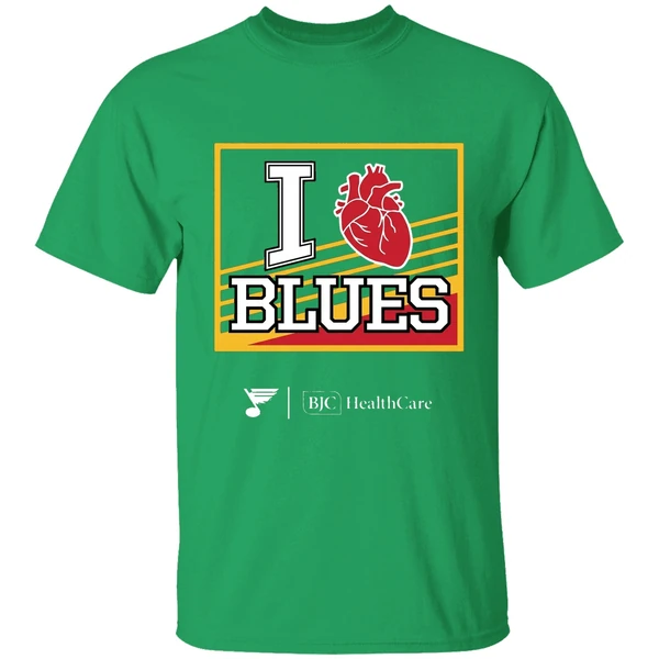 Hot 2025 Bjc Healthcare I Heart Blues Shirt - Image 2