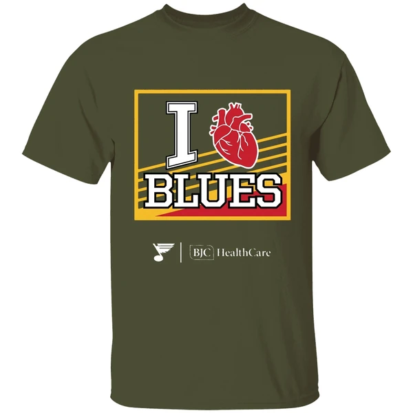 Hot 2025 Bjc Healthcare I Heart Blues Shirt - Image 4