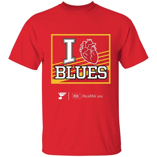 Hot 2025 Bjc Healthcare I Heart Blues Shirt - Image 7