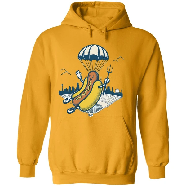 Hot Dog Parachute Drop Holding Trident Seattle Mariners Mlb Baseball 2025 Hoodie