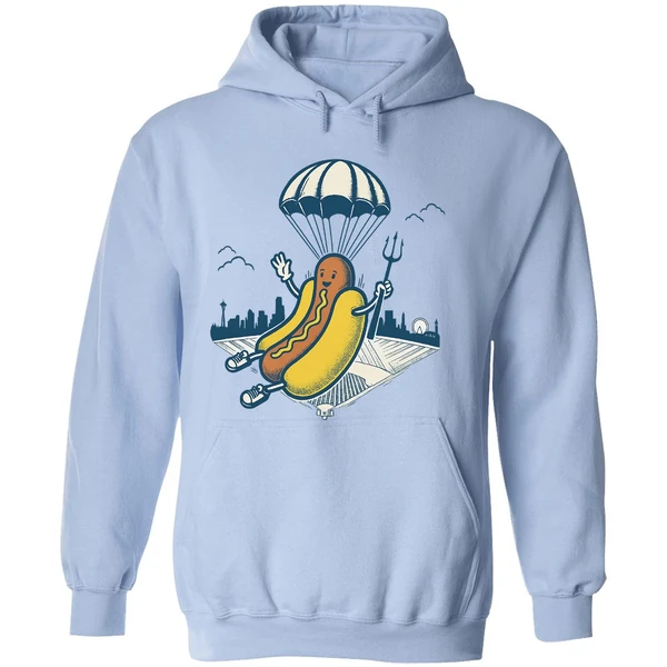 Hot Dog Parachute Drop Holding Trident Seattle Mariners Mlb Baseball 2025 Hoodie - Image 4