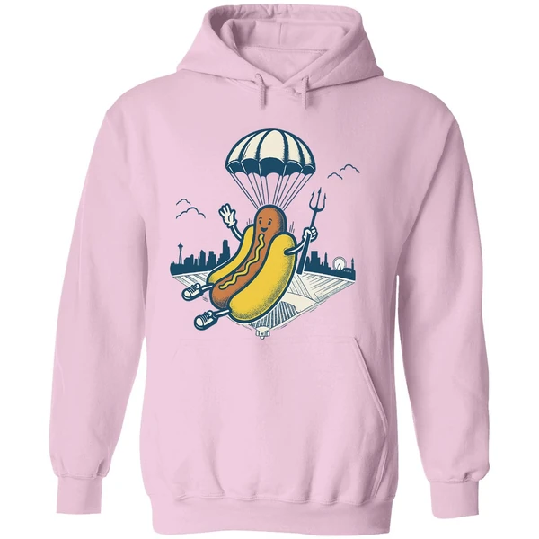 Hot Dog Parachute Drop Holding Trident Seattle Mariners Mlb Baseball 2025 Hoodie - Image 5