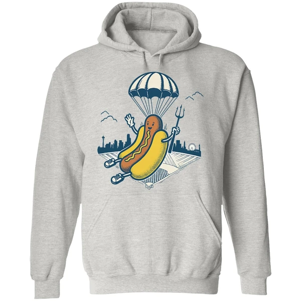 Hot Dog Parachute Drop Holding Trident Seattle Mariners Mlb Baseball 2025 Hoodie - Image 9