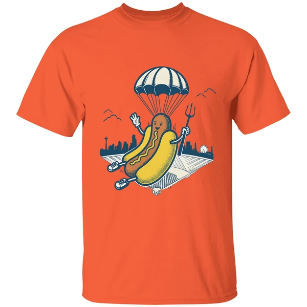 Hot Dog Parachute Drop Holding Trident Seattle Mariners Mlb Baseball 2025 Shirt - Image 5