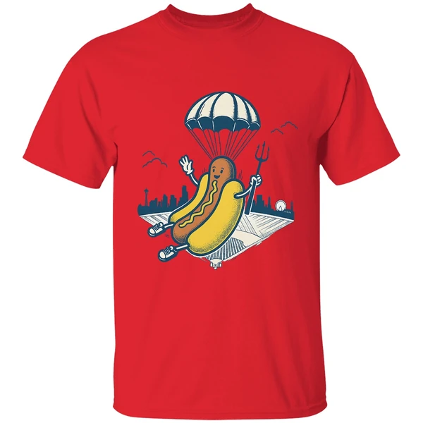 Hot Dog Parachute Drop Holding Trident Seattle Mariners Mlb Baseball 2025 Shirt - Image 6