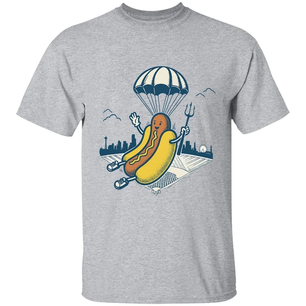Hot Dog Parachute Drop Holding Trident Seattle Mariners Mlb Baseball 2025 Shirt