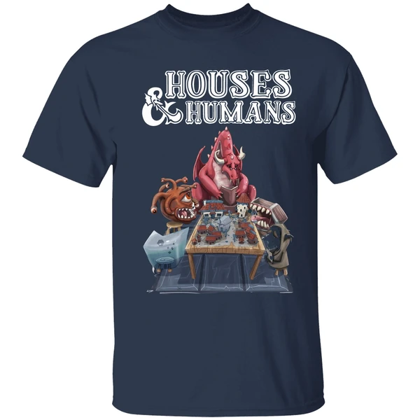 houses and humans shirt navy