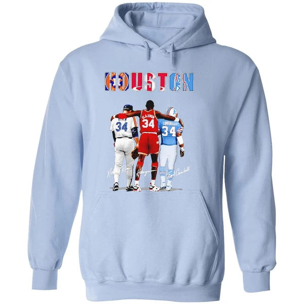 Houston Astros Nolan Ryan Houston Rockets Hakeem Olajuwon Houston Oilers Earl Campbell Hoodie - Image 4